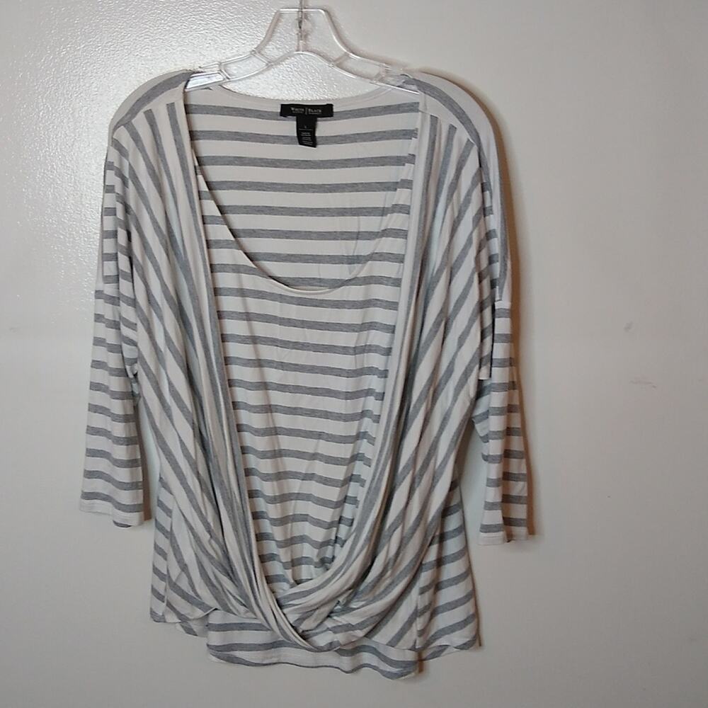 White House Black Market Women Size Large Striped Blouse